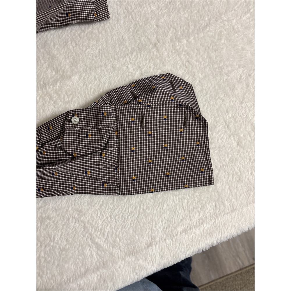 Murano XL Pineapple Geometric Print Button Front Dress Shirt French Cuffs - Picture 6 of 9